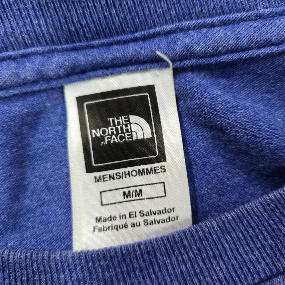 The North Face Men Shirt M Blue Logo Short Sleeve READ